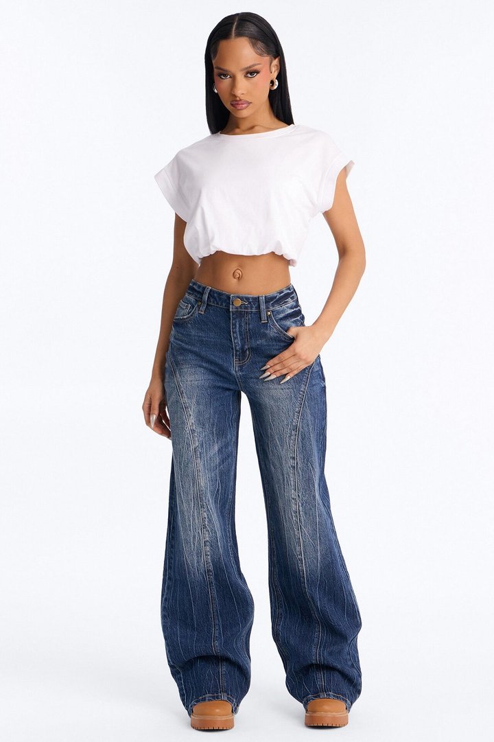 Caught You Looking Straight Leg Jeans - Dark Wash