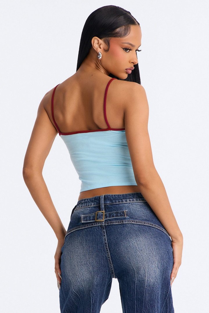 New York 13 Contrast Tank Top - Blue