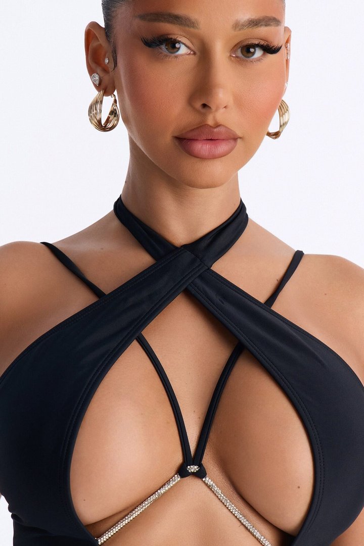 Lennox Strappy 1 Piece Cut Out Swimsuit - Black