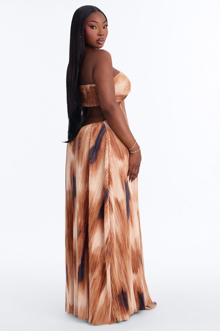 Where's The Sun Maxi Dress - Brown/combo