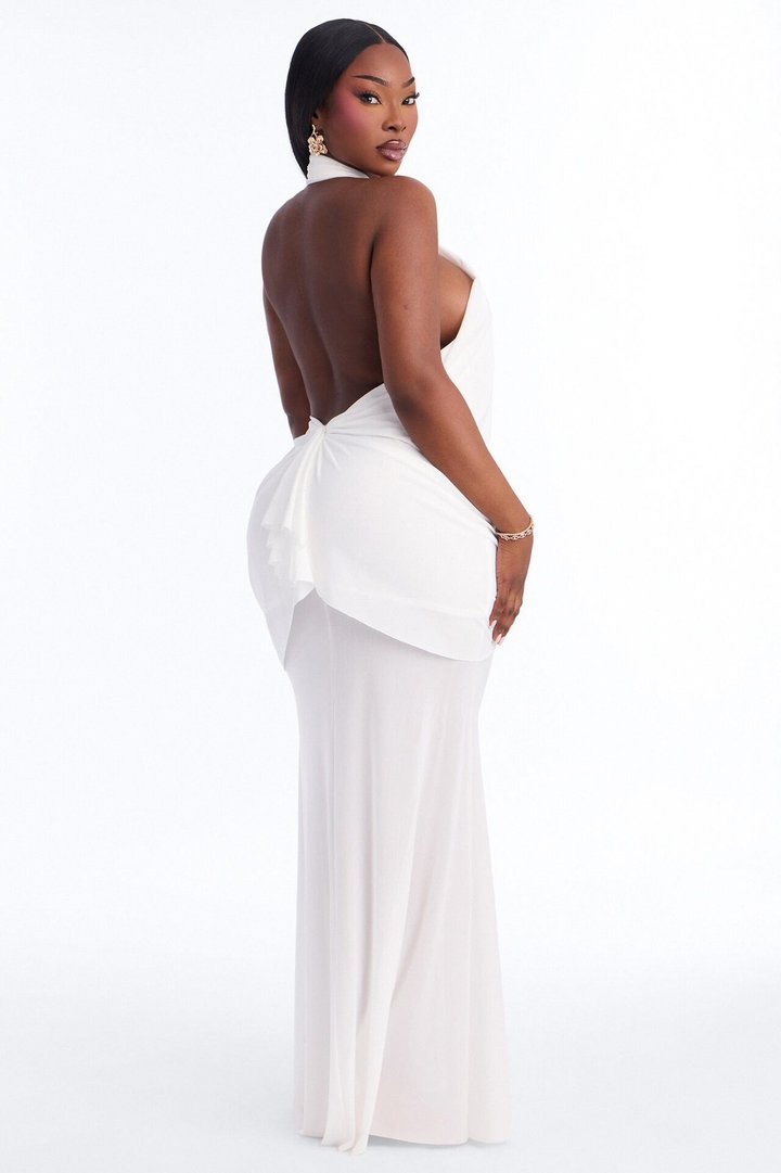 Gone Coastal Mesh Maxi Dress - White