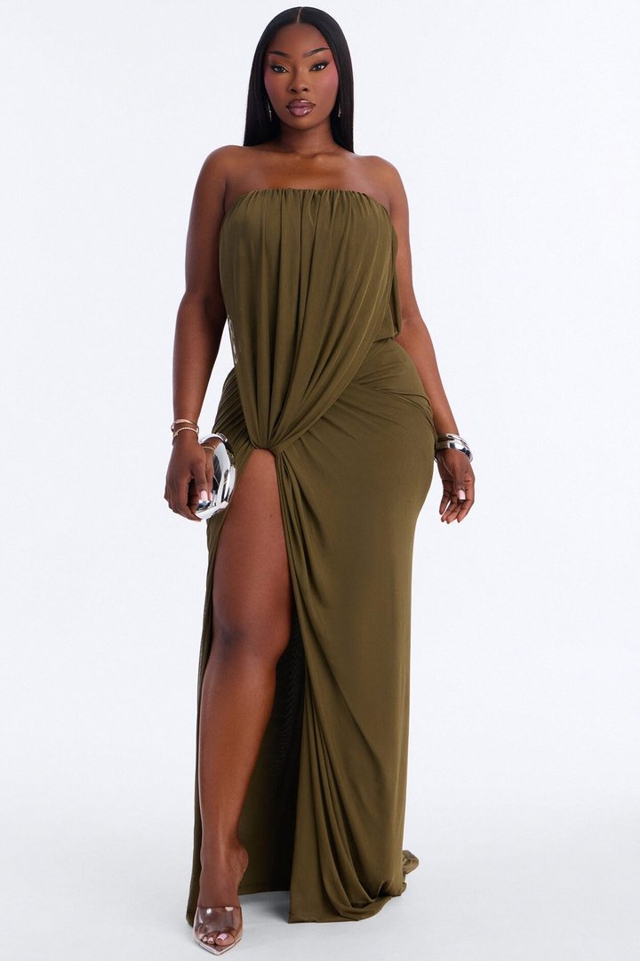 Jordynn Mesh Maxi Dress - Olive