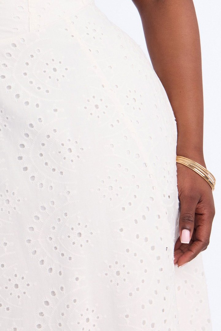 In My Element Eyelet Midi Dress - White