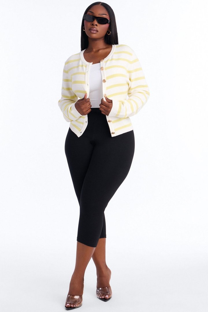 The Little Things Striped Cardigan - Yellow/combo
