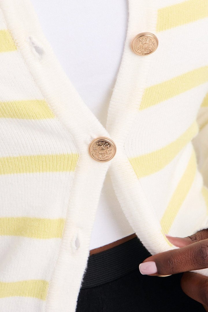The Little Things Striped Cardigan - Yellow/combo