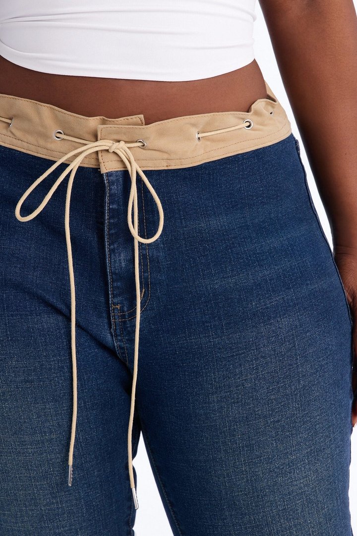 No Loose Ends Low Rise Flare Jeans - Dark Wash