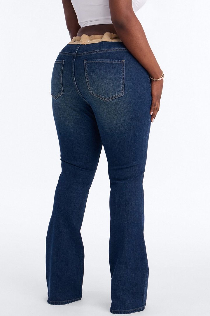 No Loose Ends Low Rise Flare Jeans - Dark Wash