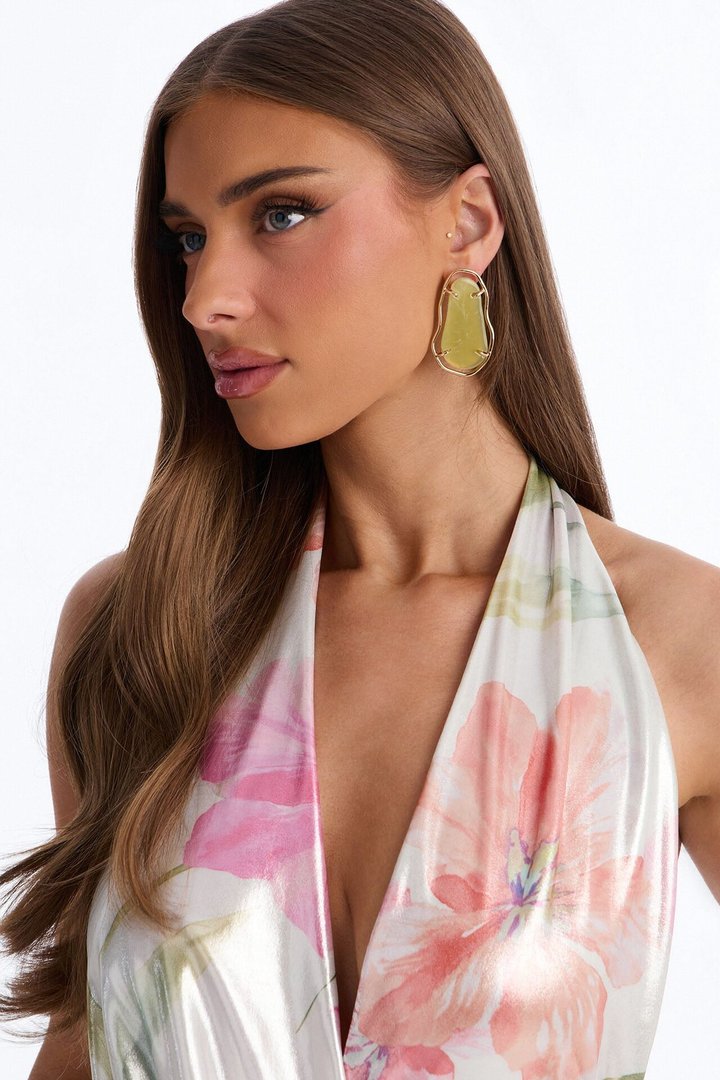 Tulum Breeze Drop Earrings - Gold/Green