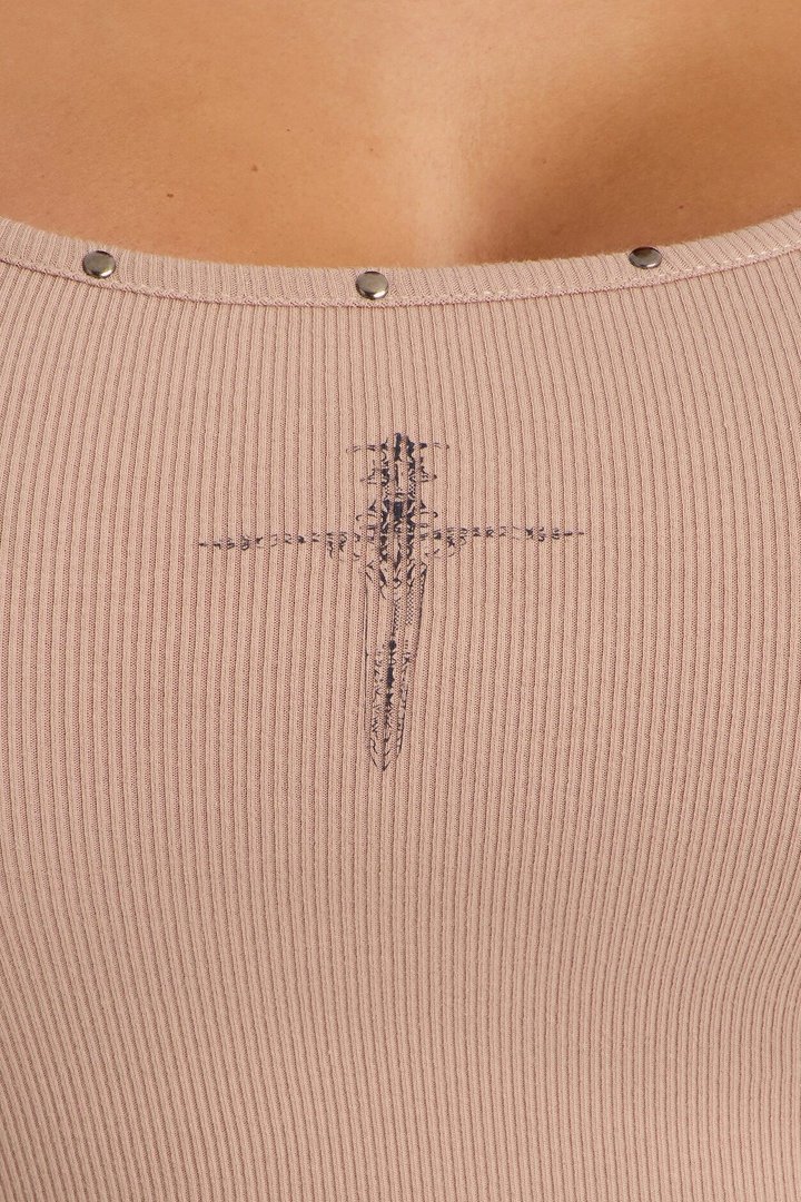 Until We Meet Again Ribbed Tank Top - Sand