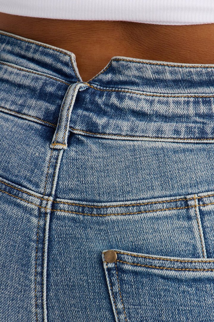 Split Second High Rise Stretch Flare Leg Jeans - Medium Wash