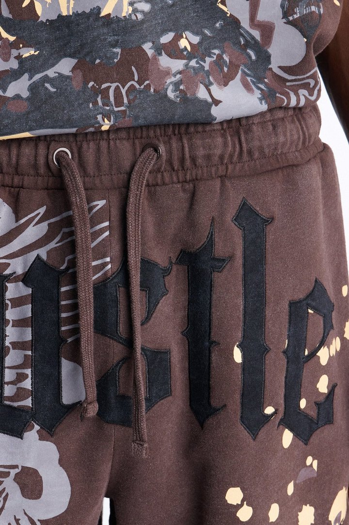 Heavenly Hustle Patch Relaxed Sweatshort - Brown