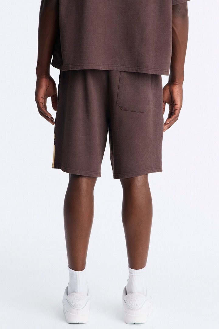 Heavenly Hustle Patch Relaxed Sweatshort - Brown