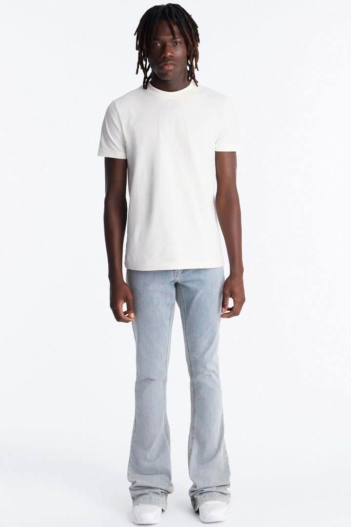 Super Stacked Skinny Flare Jean - Light Blue Wash