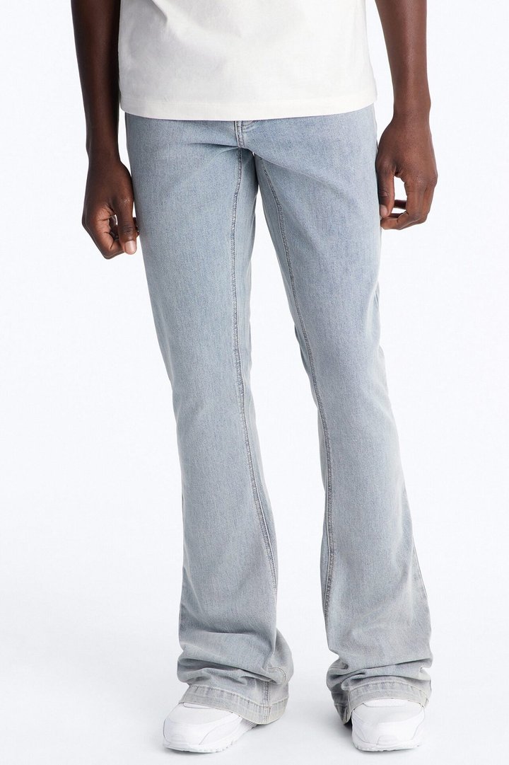 Super Stacked Skinny Flare Jean - Light Blue Wash