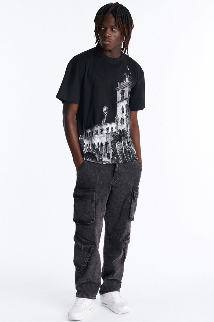 Looming Death Oversized Short Sleeve Tee - Black