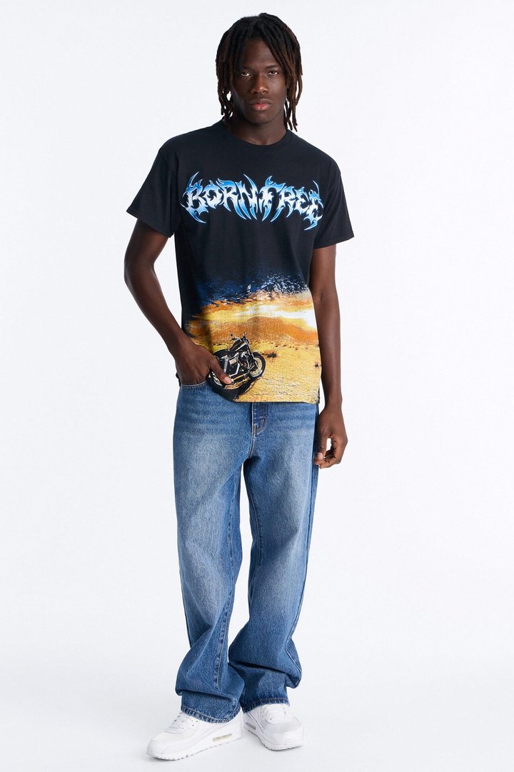 Born Free Oversized Short Sleeve Tee - Black