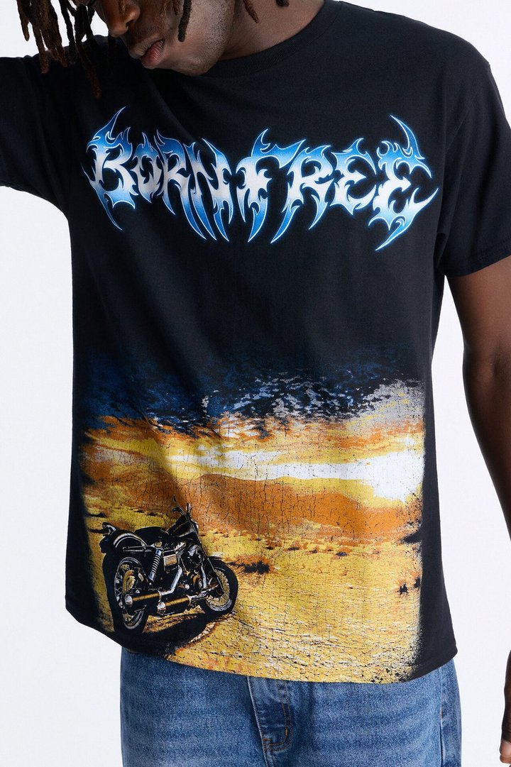 Born Free Oversized Short Sleeve Tee - Black