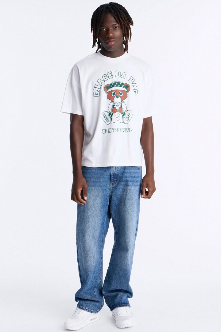 Chase Da Bag Boxy Short Sleeve Tee - White