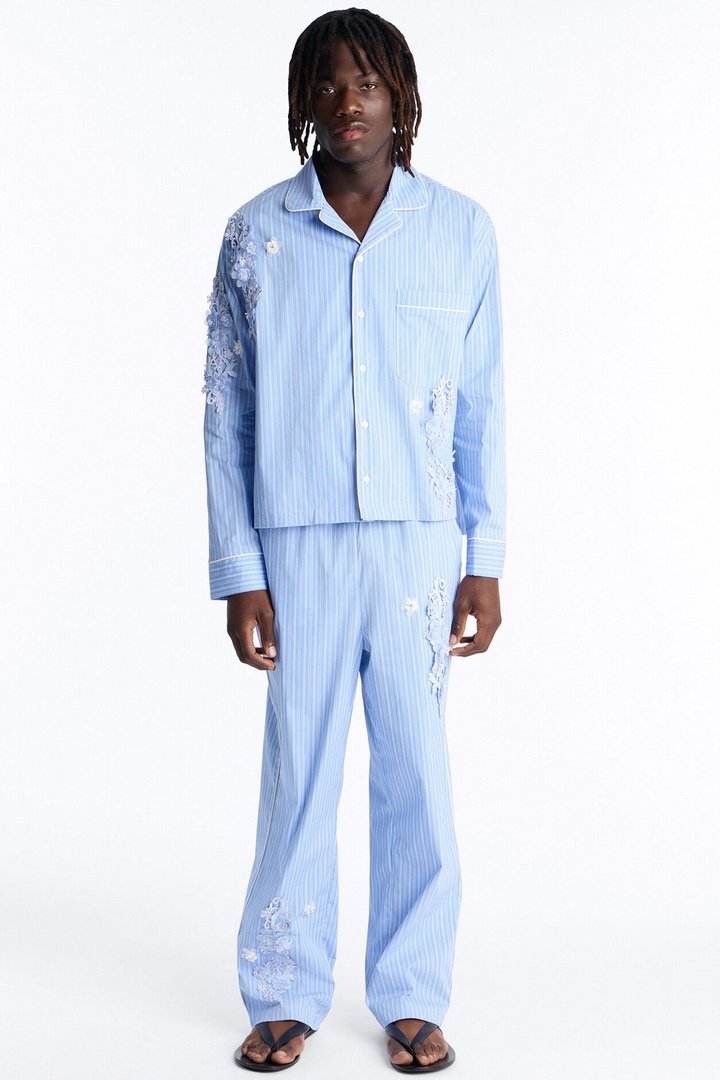 Field Notes Cuban Collar Button Up Shirt - Blue/combo