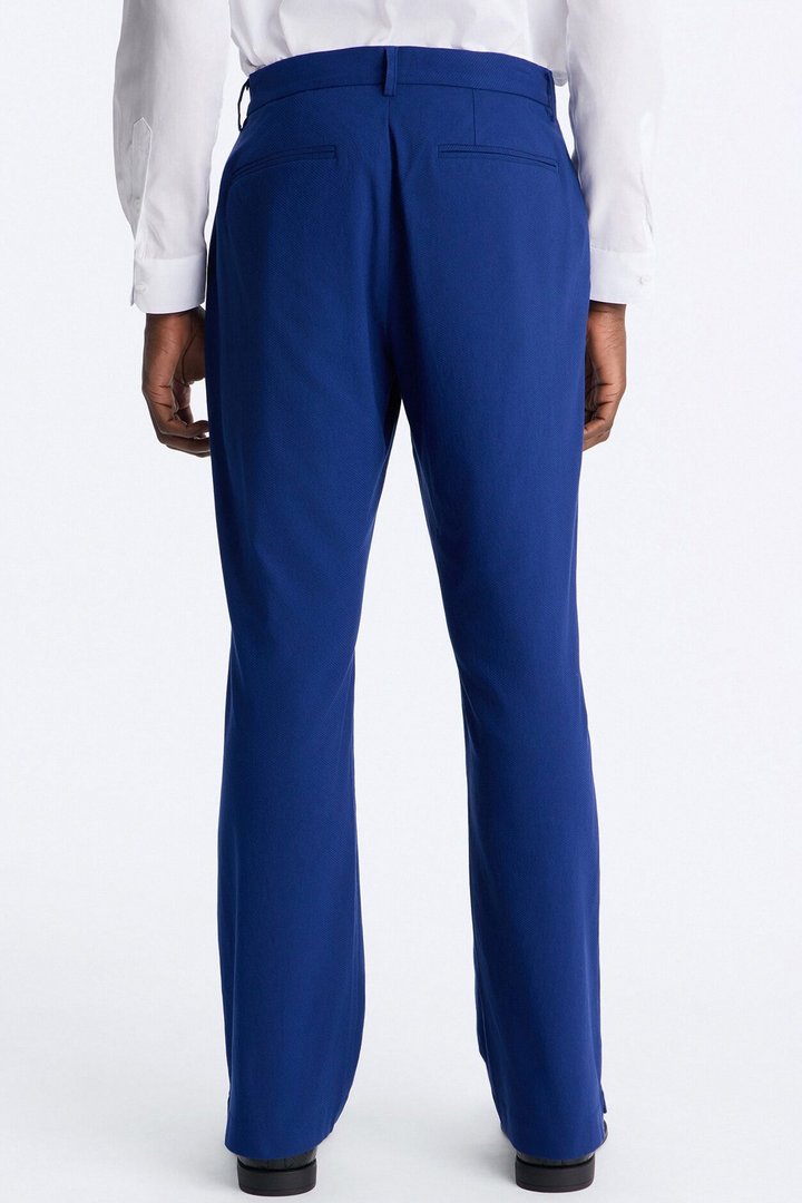 Slim Modern Gabardine Slit Flared Trouser - Midnight Navy
