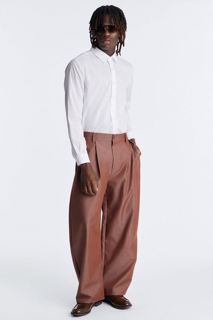 Barrel Bold Flow Trousers - Brown