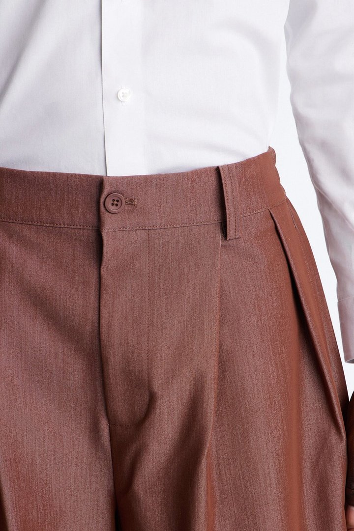 Barrel Bold Flow Trousers - Brown