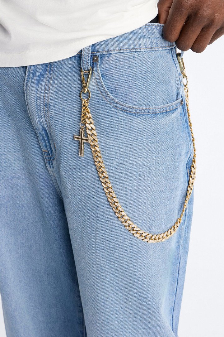 Following Faith Cuban Pant Chain - Gold