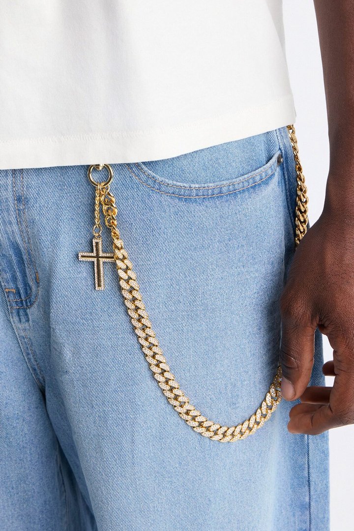 Following Faith Cuban Pant Chain - Gold