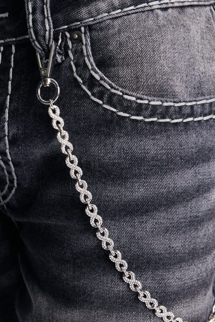 Boundless Rhinestone Infinity Pant Chain - Silver