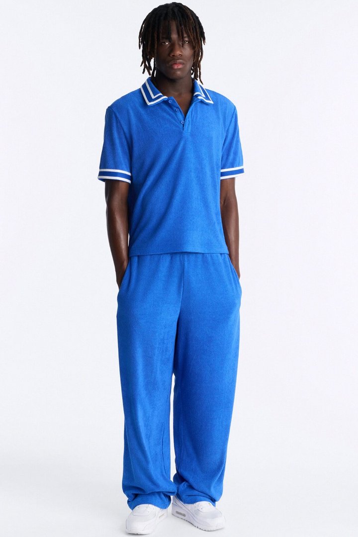 Classic Terry Cloth Baggy Pant - Blue/combo