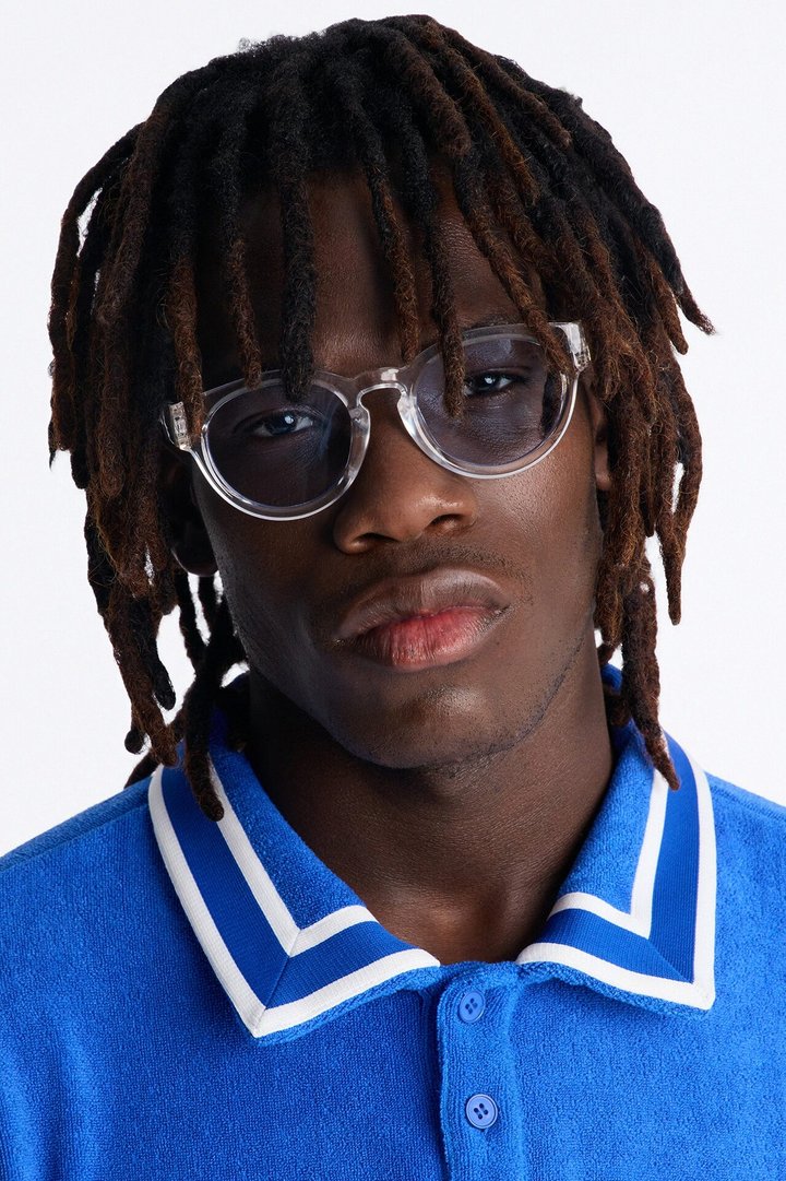 Crystalized Senses Sunglasses - Clear/Blue