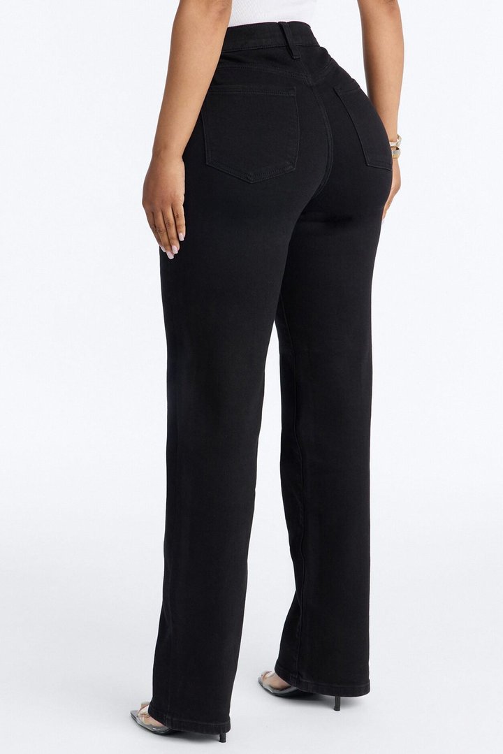 Evie Everyday Premium High Rise Stretch Straight Leg Jeans - Black