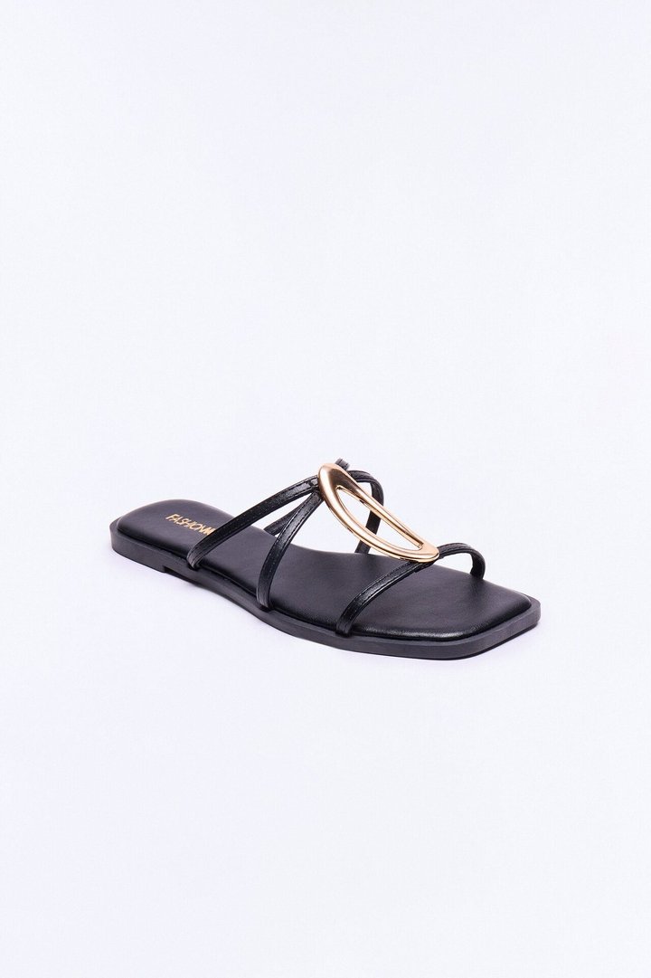 Cooler Hardware Slip On Sandals - Black/Gold