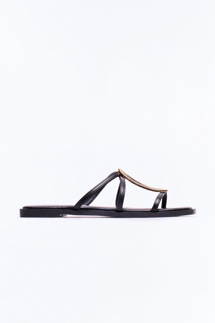 Cooler Hardware Slip On Sandals - Black/Gold