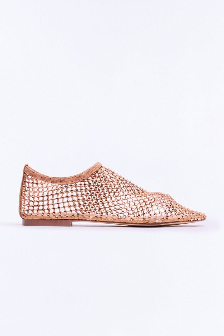 Steve Madden Minor Rhinestone Mesh Flats - Blush