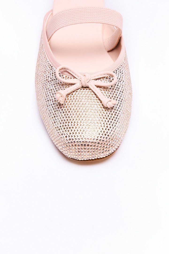 Steve Madden Cutesy Rhinestone Ballet Flats - Champagne