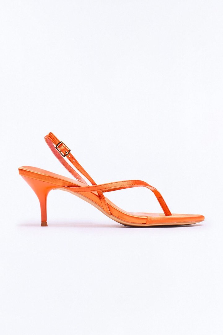 Manifest Thong Slingback Heels - Orange