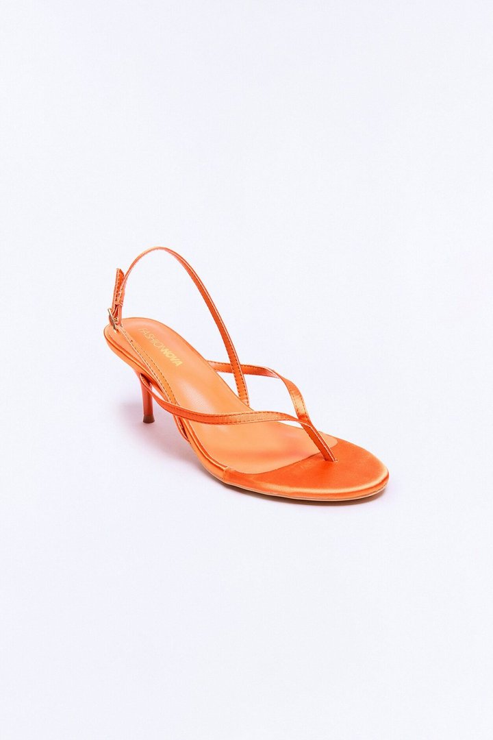 Manifest Thong Slingback Heels - Orange