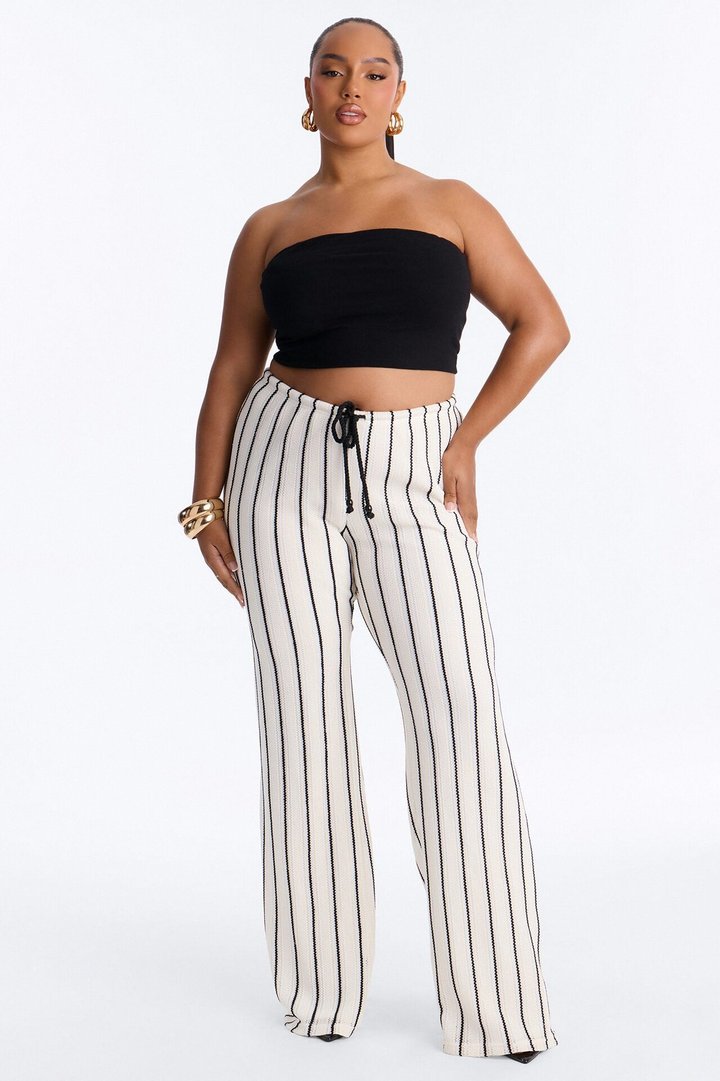 Rosalie Wide Leg Crochet Pant - White/combo