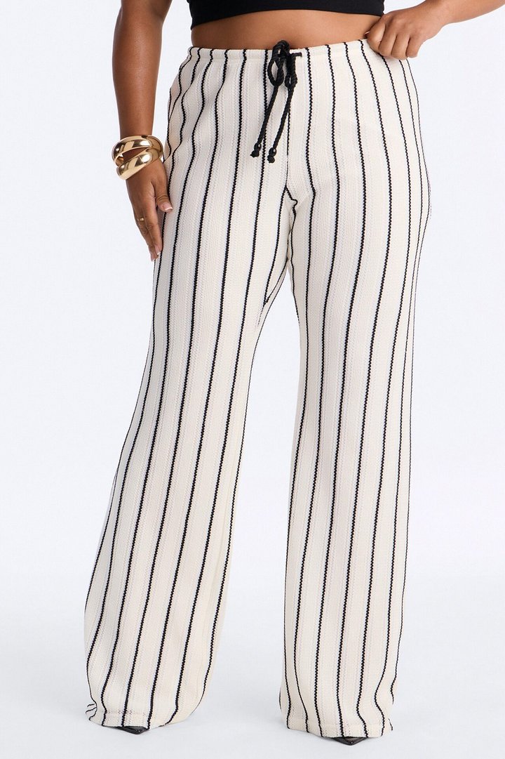 Rosalie Wide Leg Crochet Pant - White/combo