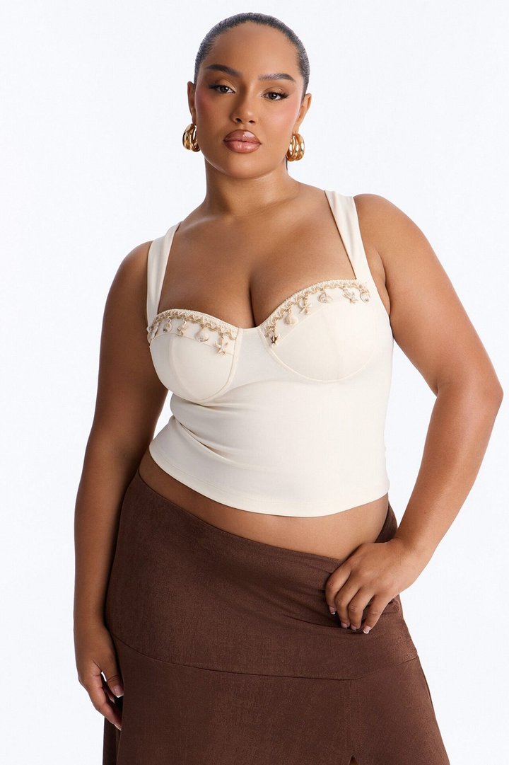 Summer Dreams Sea Shell Padded Top - Cream