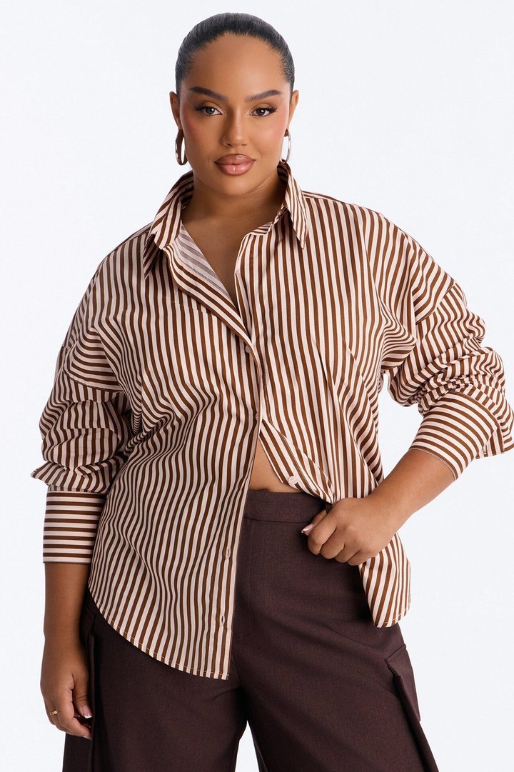 Newport Striped Shirt - Chocolate/Combo