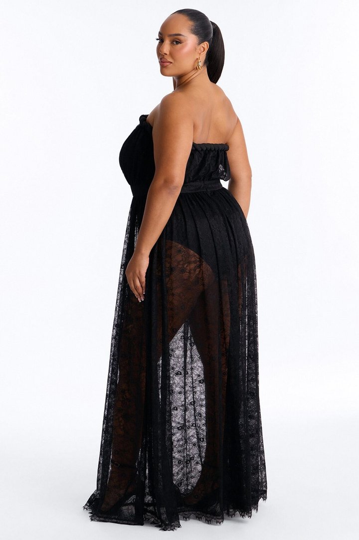 Came To Play Lace Maxi Dress - Black
