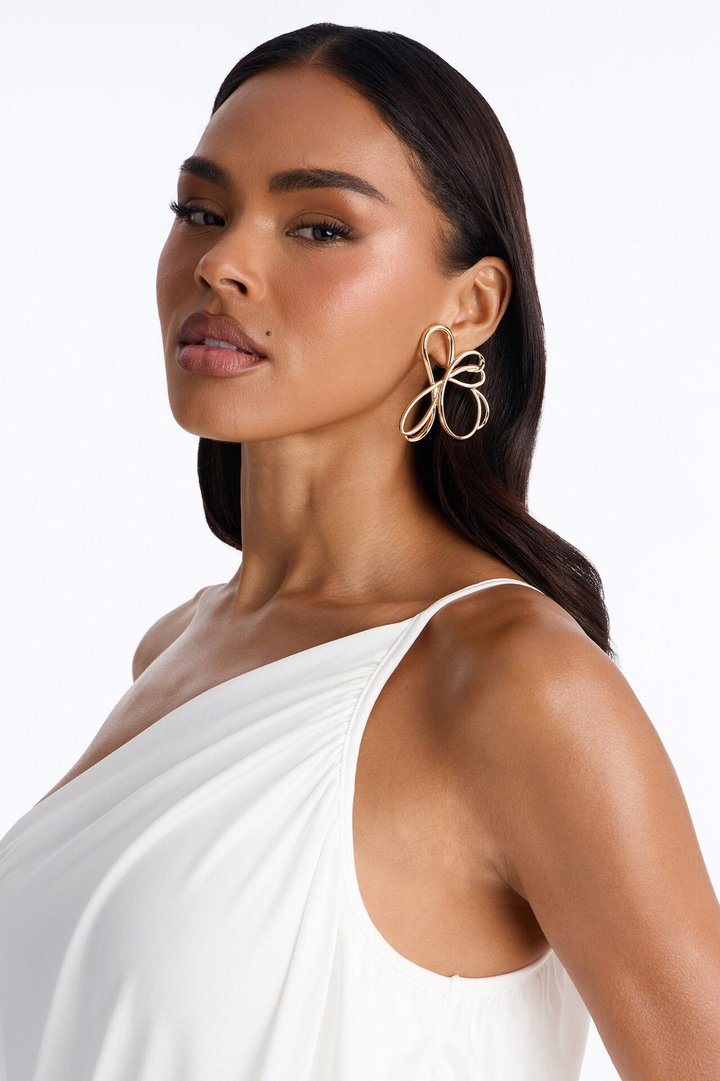 Work Of Art Abstract Earrings - Gold