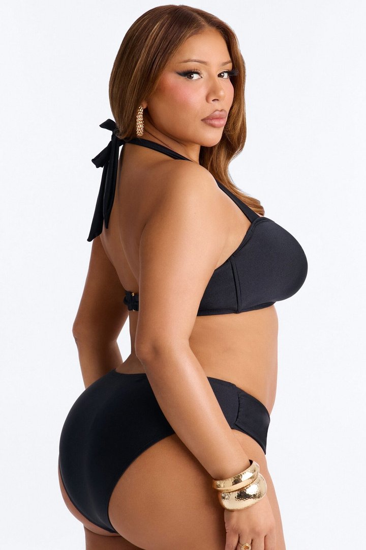 Val 2 Piece Hardware Bandeau Bikini Set - Black