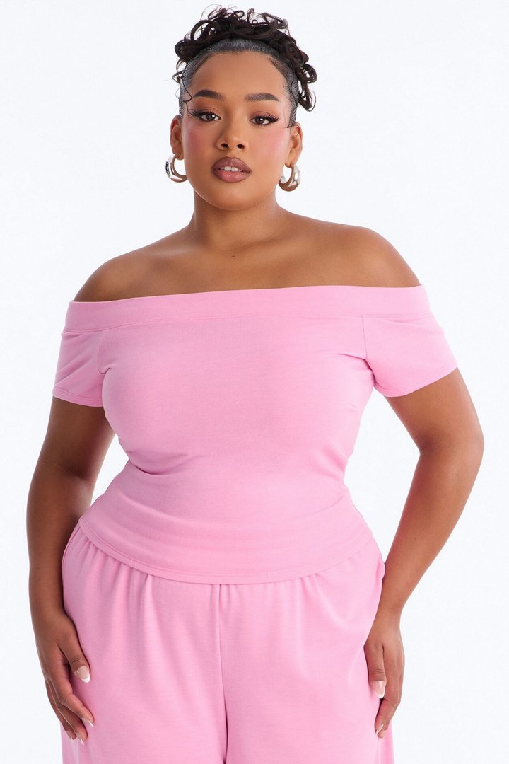 Maya Easy French Terry Pant Set - Pink