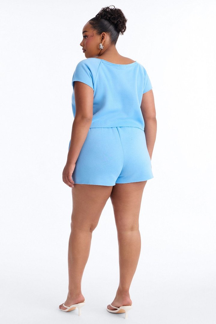 Sorry Vacation Washed Short - Blue