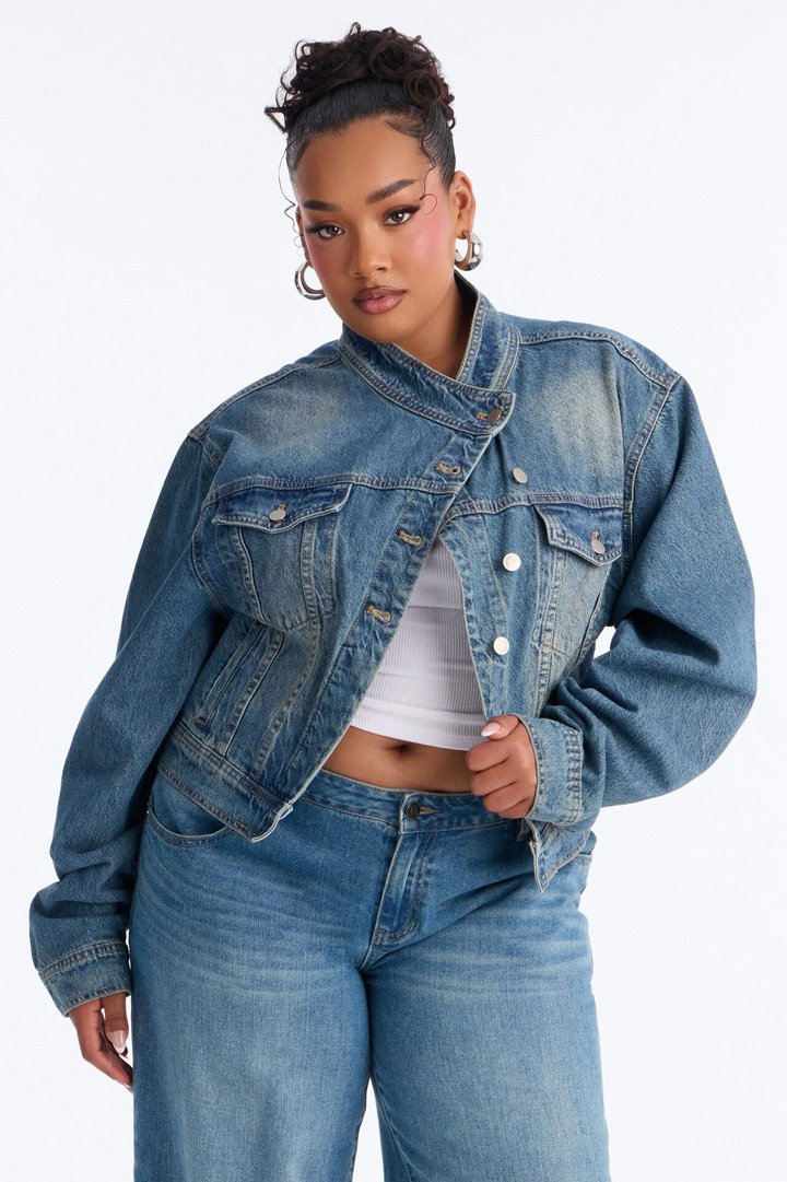 Toledo Crossover Denim Trucker Jacket - Medium Wash