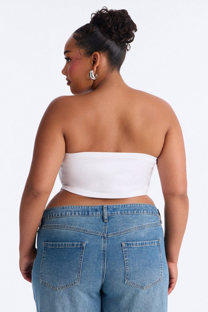 USA Tube Top With Hanky Hem - White