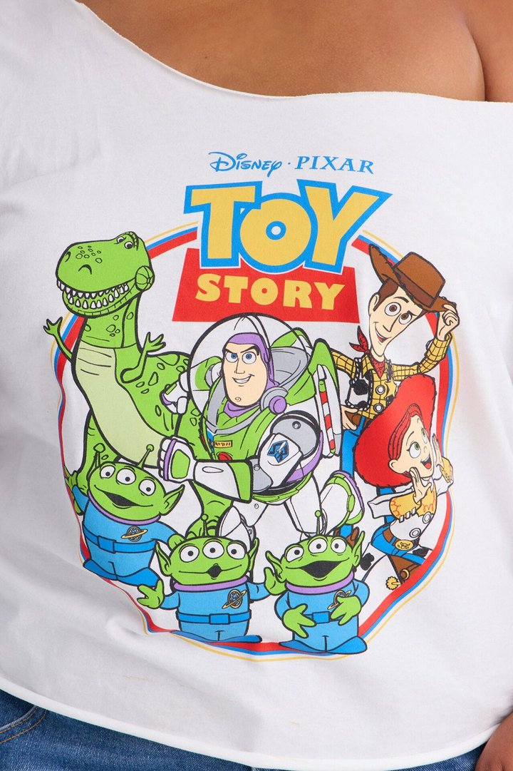 Toy Story Movie Off Shoulder Tee - White